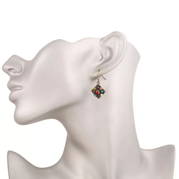 GEMSTONE Lightweight Drop Earrings - Picture 2 of 3